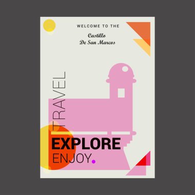 Welcome to The Castillo De San Marcos St Augustine, USA Explore, Travel Enjoy Poster Template clipart