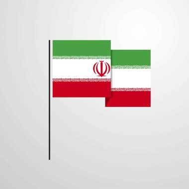 İran Bayrak tasarım vektörünü sallıyor