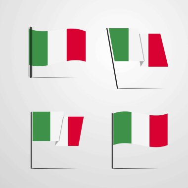 İtalya bayrak ikonu vektör illüstrasyonu