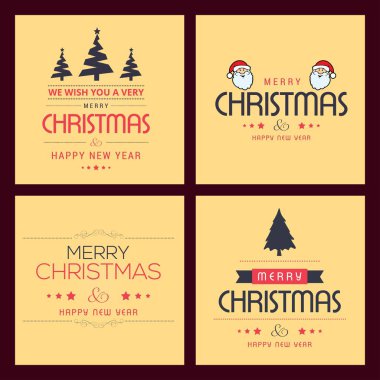 Yaratıcı tasarım ve tipografi vec ile Noel tebrik kartı