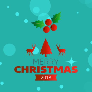 Neşeli Noel yaratıcı tasarım ile mavi arka plan vektör