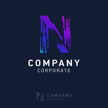 N şirket logo tasarım kartvizit vektör ile
