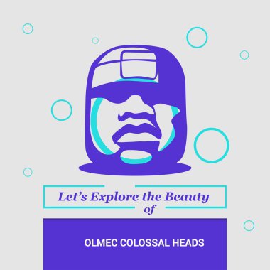 Let's Explore the beauty of Olmec Colossal Heads, Guatemala National Landmarks clipart