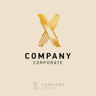 X şirket logo tasarım kartvizit ile vektör