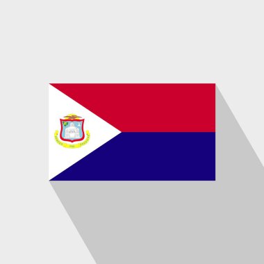 Saint-Martin bayrak uzun gölge tasarlamak vektör