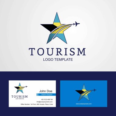 Yıldız Logo yaratıcı ve kartvizit tasarım seyahat Bahamalar bayrağı