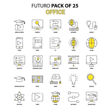 Office simge seti. Sarı Futuro son tasarım simge paketi