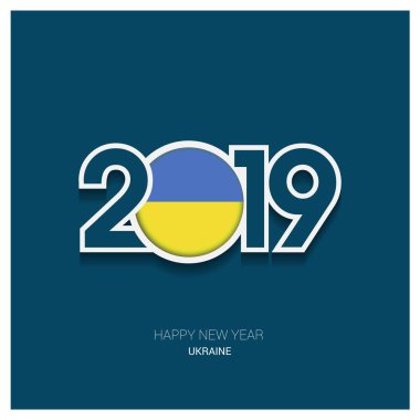 2019 Ukrayna tipografi, mutlu yeni yıl arka plan