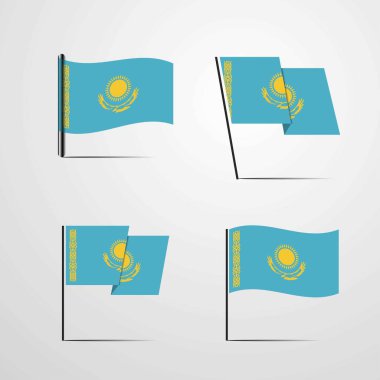 Kazakistan bayrağı simge vektör çizim