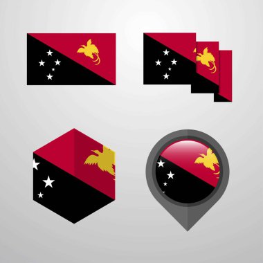 Papua Yeni Gine bayrağı tasarım vektör ayarla