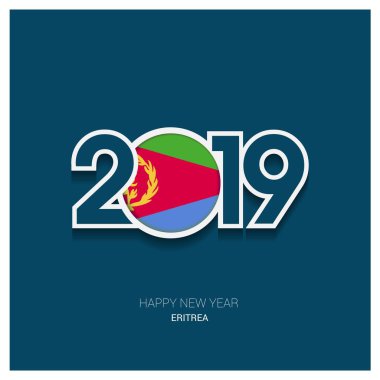2019 Eritre tipografi, mutlu yeni yıl arka plan