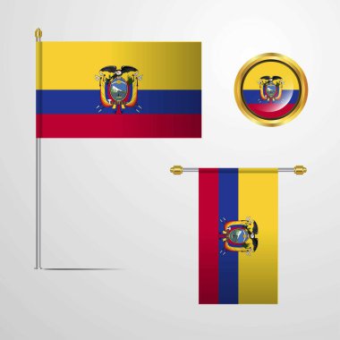 Paskalya Adası Rapa Nui bayrak simge vektör çizim