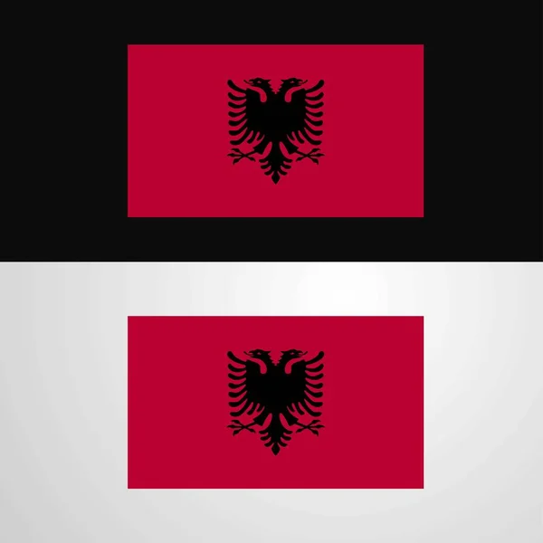 Albánie Vlajka Banner Design — Stockový vektor