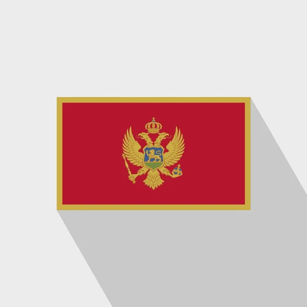 Вектор Длинной Тени Флага Черногории — стоковый вектор