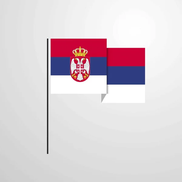 Serbia Ondeando Bandera Diseño Vector — Archivo Imágenes Vectoriales