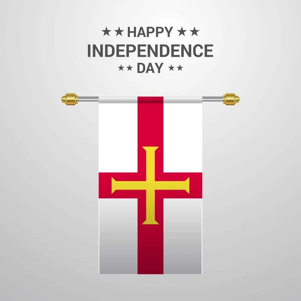 Guernsey Día Independencia Colgando Fondo Bandera — Vector de stock