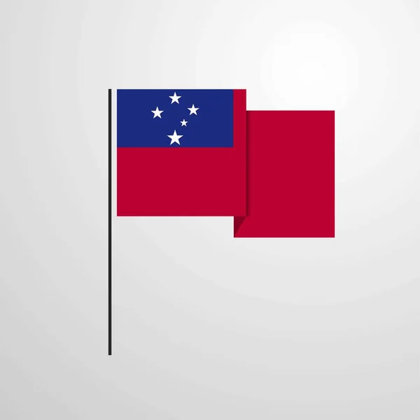 Samoa Acenando Vetor Design Bandeira — Vetor de Stock