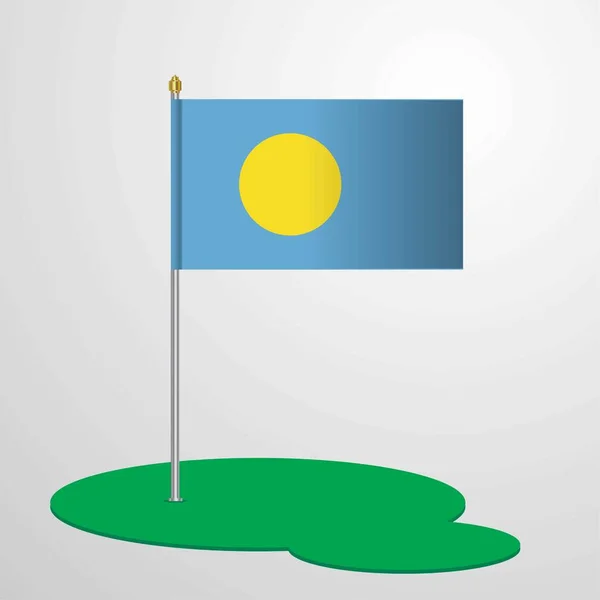 Palau Flaggstång Vektorillustration — Stock vektor