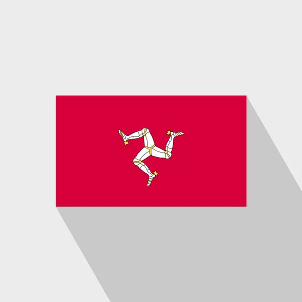 Bandera Isla Man Long Shadow Vector Diseño — Vector de stock