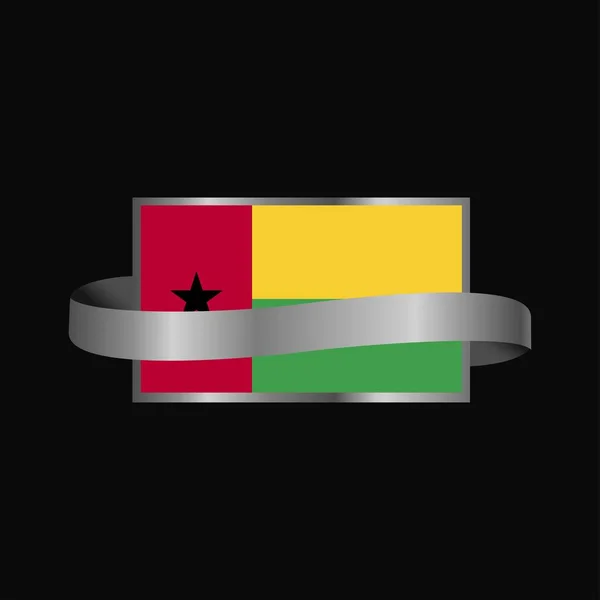 Bandera Guinea Bissau Diseño Banner Cinta — Archivo Imágenes Vectoriales