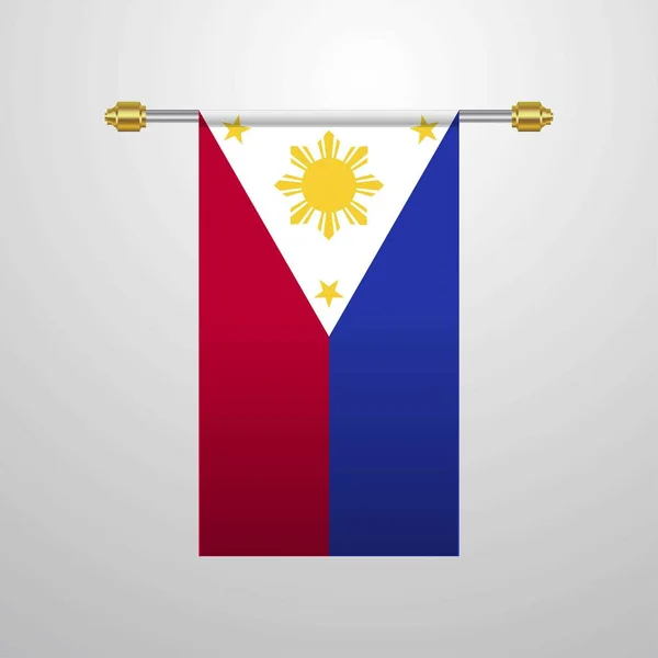 フィリピンの旗 ベクトル図を掲げ — ストックベクタ