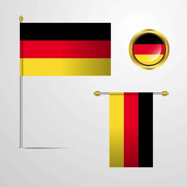 Εικονογράφηση Διάνυσμα Εικονίδιο Σημαία Γερμανίας — Διανυσματικό Αρχείο