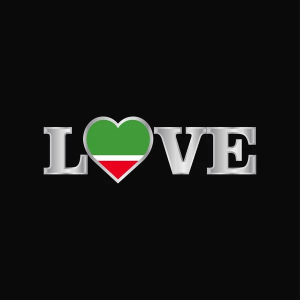 Love Typography Chechen Republic Flag Design Vector — Stock Vector