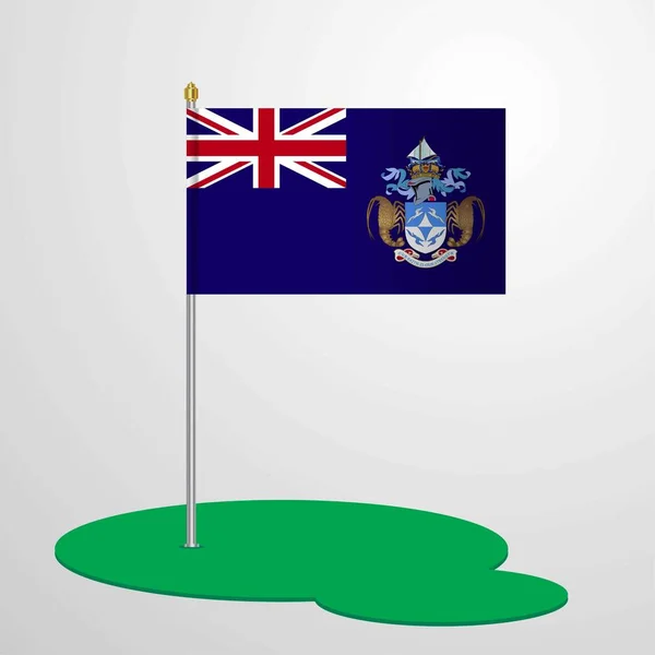 Tristan Cunha Flag Pole — Stockvector