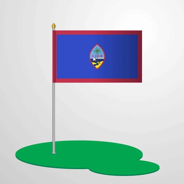 Guam Flaggstång Vektorillustration — Stock vektor