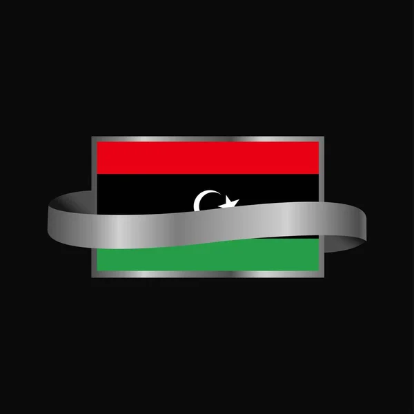 Σημαία Της Λιβύης Σχεδιασμός Banner Κορδέλα — Διανυσματικό Αρχείο