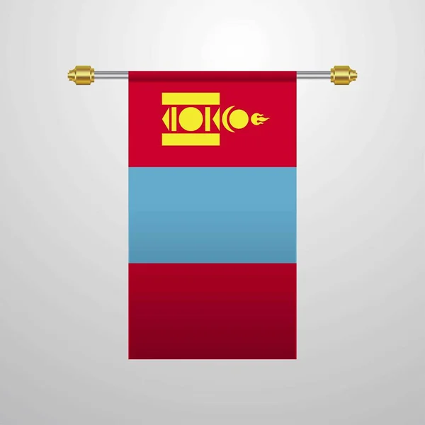 Mongolei Hängende Flagge Vektorillustration — Stockvektor