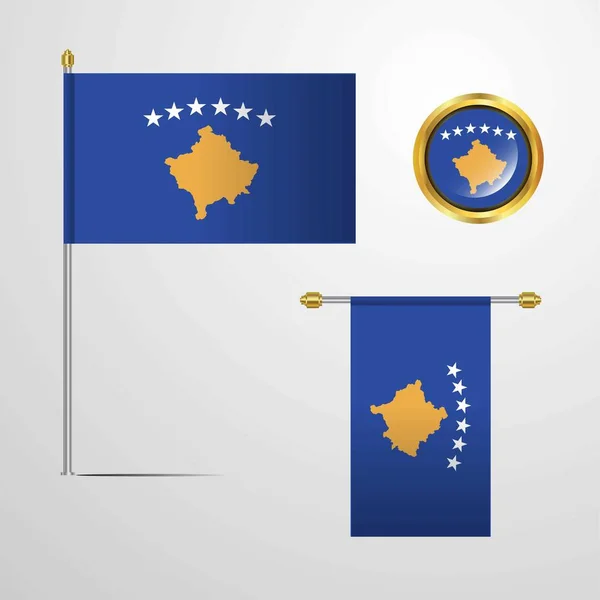 Illustration Vectorielle Drapeau Kosovo — Image vectorielle
