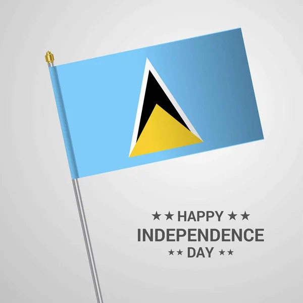 Saint Lucia Independence Day Projekt Typograficzny Flaga Wektor — Wektor stockowy