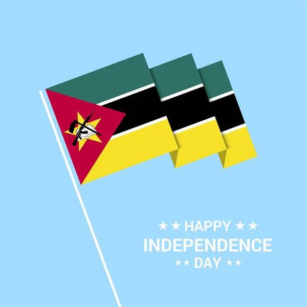 Mozambique Día Independencia Diseño Tipográfico Con Vector Bandera — Archivo Imágenes Vectoriales