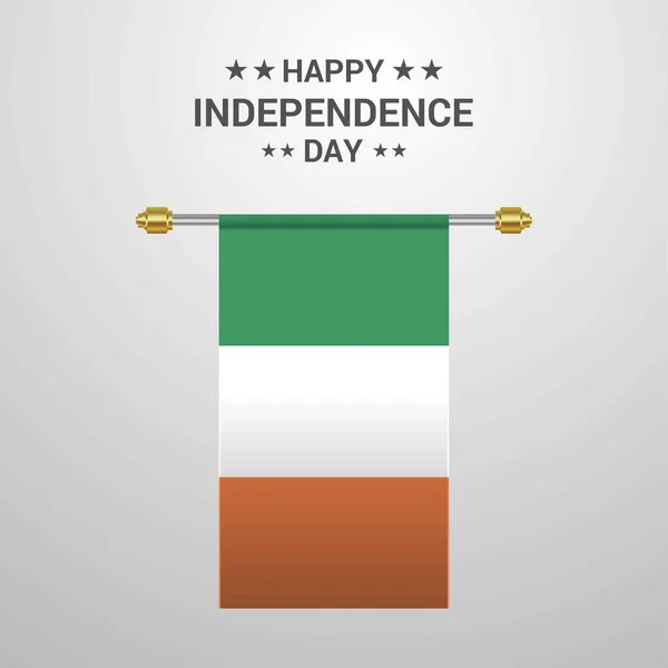 Irlande Jour Indépendance Drapeau Suspendu Arrière Plan — Image vectorielle