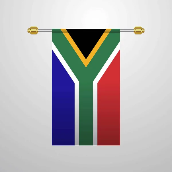 南アフリカ共和国の旗を掲げ — ストックベクタ