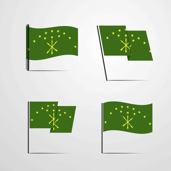 Ilustração Vetor Ícone Bandeira Adygea — Vetor de Stock