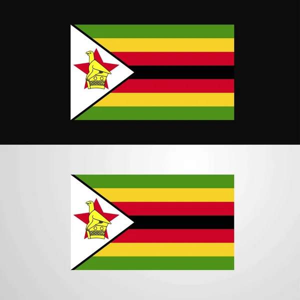 Zimbábue Bandeira Banner Design — Vetor de Stock