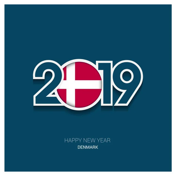 2019 Denmark Typography Happy New Year Background — Stock Vector