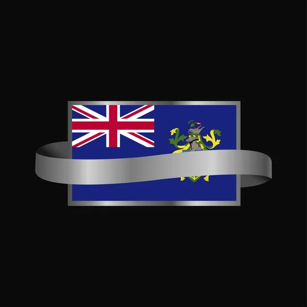 Pitcairn Islnand Bandera Cinta Banner Diseño — Vector de stock