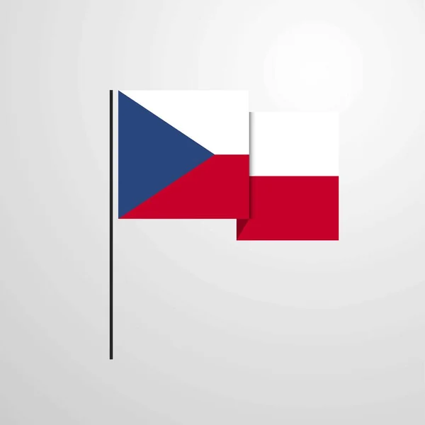 Czech Republic Waving Flag Design Vector — Stock Vector