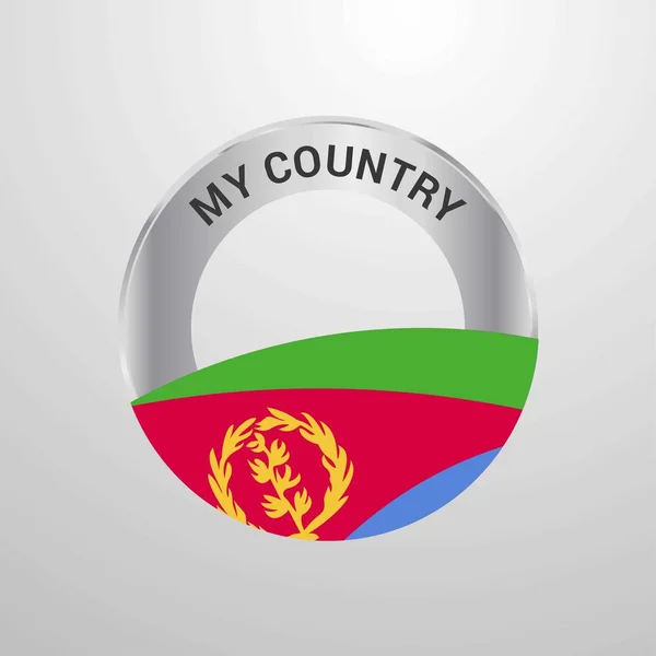 Eritrea Distintivo Bandera País — Vector de stock