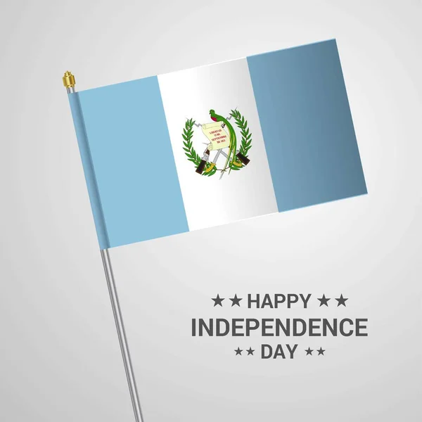 Niepodległości Gwatemali Dzień Projekt Typograficzny Flaga Wektor — Wektor stockowy