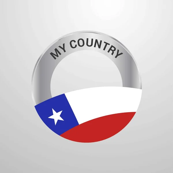 Chile Vlajku Země Odznak — Stockový vektor