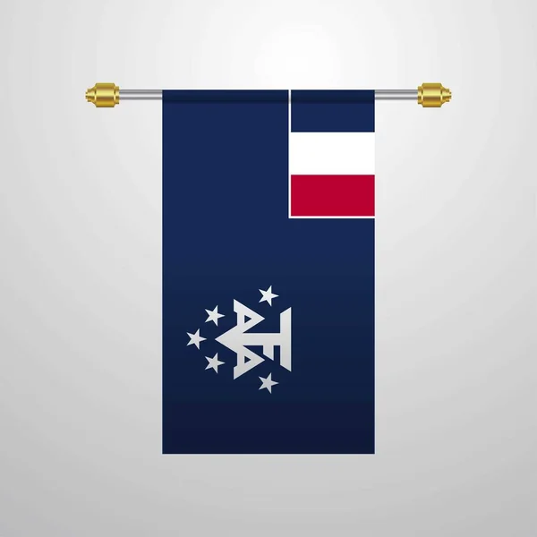 Bandera Colgante Las Tierras Antárticas Del Sur Francia — Archivo Imágenes Vectoriales