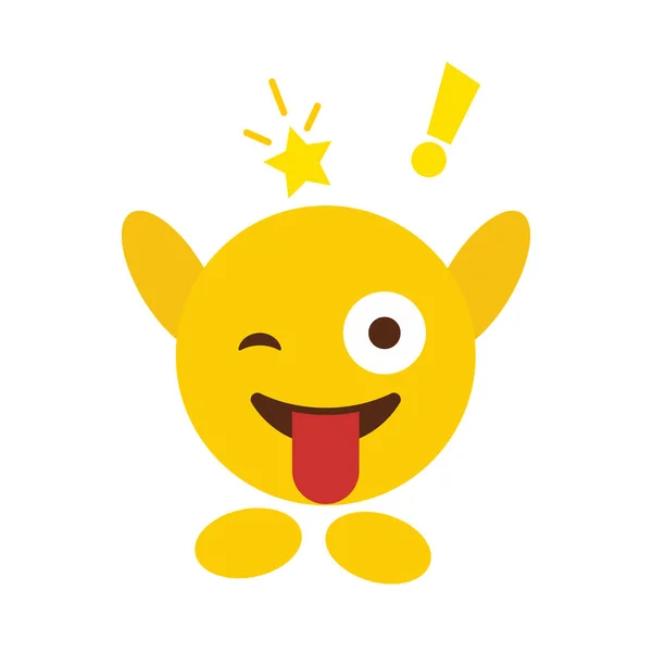 Design Ícone Emoji Impertinente Ilustração Vetorial Colorido — Vetor de Stock