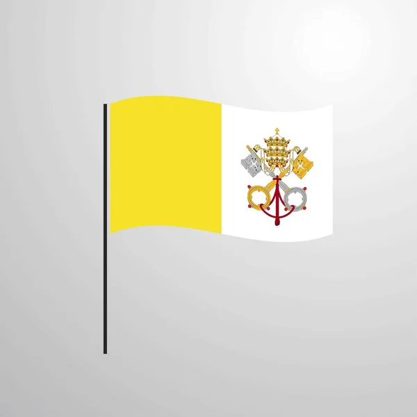 Vatican City Holy See Waving Flag — Stock Vector