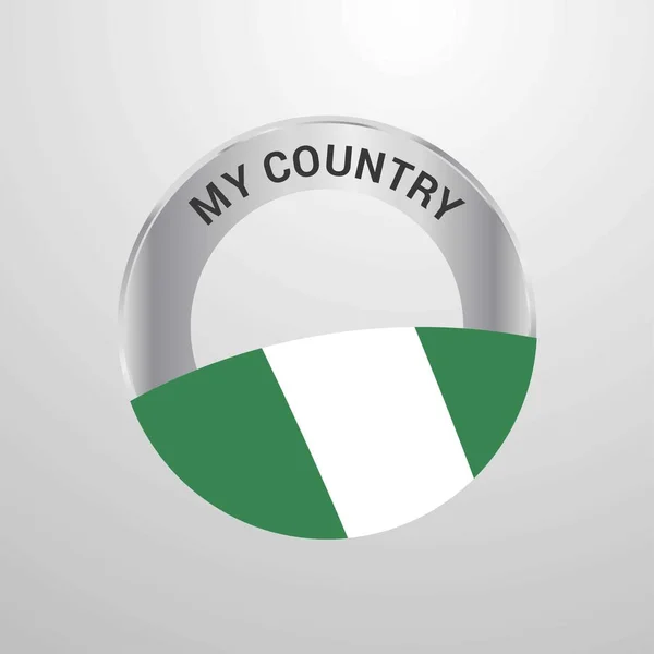 Nigérie Moje Země Vlajka Odznak — Stockový vektor