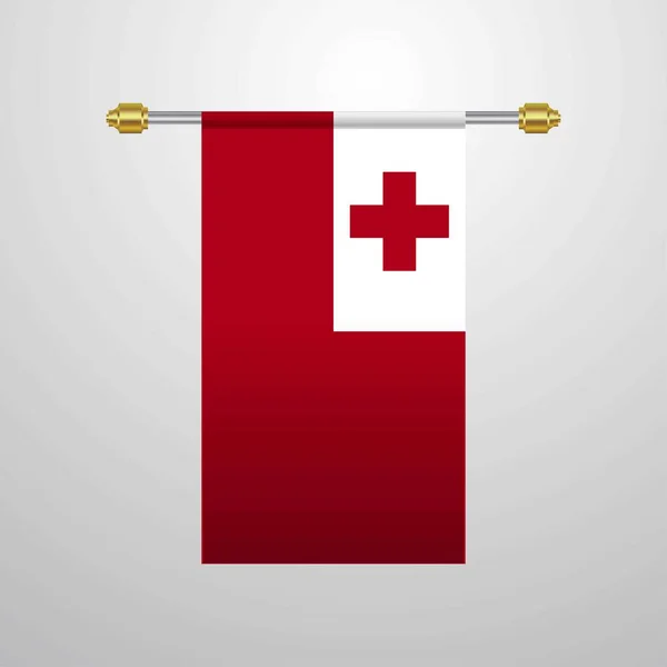 Tonga Bandera Colgante Ilustración Vectorial — Vector de stock