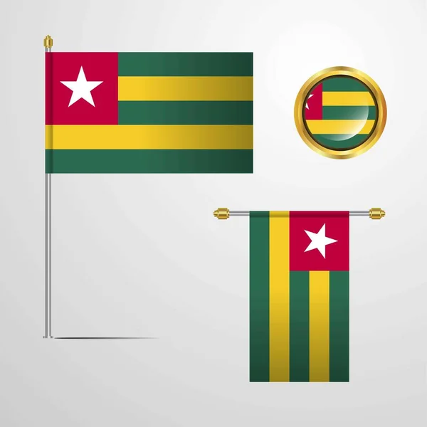 Togo Bandeira Ícone Vetor Ilustração — Vetor de Stock